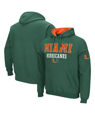 Men's Colosseum Green Miami Hurricanes Sunrise Pullover Hoodie