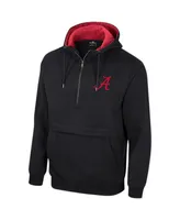 Men's Colosseum Black Alabama Crimson Tide Half-Zip Hoodie