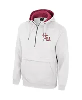 Men's Colosseum White Florida State Seminoles Half-Zip Hoodie