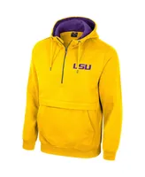 Men's Colosseum Gold Lsu Tigers Half-Zip Hoodie