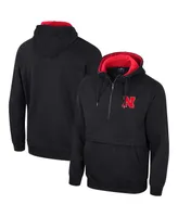 Men's Colosseum Black Nebraska Huskers Half-Zip Hoodie