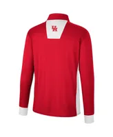 Men's Colosseum Red Houston Cougars Bart Quarter-Zip Top