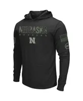 Men's Colosseum Black Nebraska Huskers Big and Tall Oht Military-Inspired Appreciation Tango Long Sleeve Hoodie T-shirt