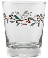 Fiesta Nutcracker Holly Tapered Dof Double Old Fashioned Glasses, Set of 4