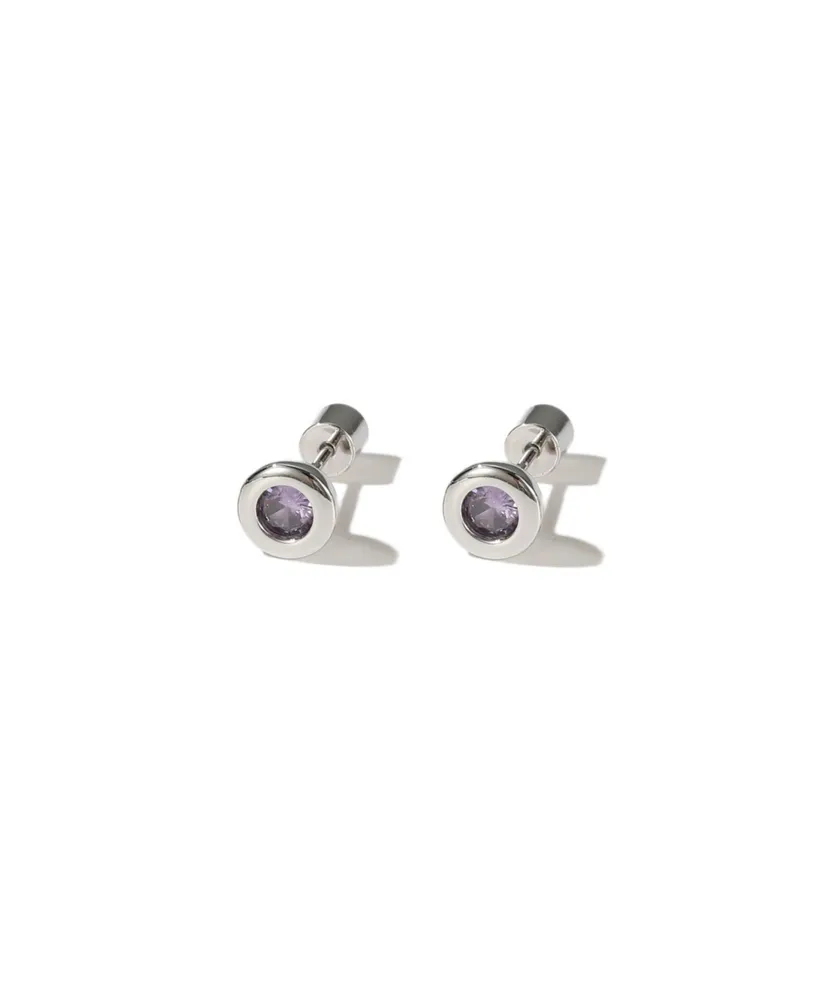 Sterling Silver 2pc Bezel Stud Set