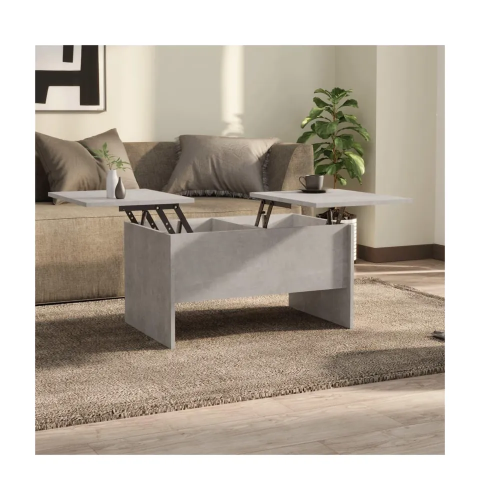 Coffee Table Concrete Gray 31.5"x19.7"x16.7" Engineered Wood