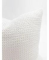 Anaya Home White 26X26 Down Cotton Waffle Weave Pillow