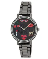 Kendra Dandy Women's Quartz Bouffants and Broken Hearts Black Alloy Watch 38mm