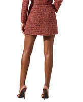 Astr the Label Women's Milena Tweed Mini Skirt