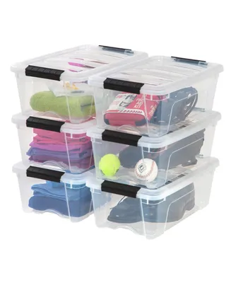 Iris Usa 6 Pack 12qt Clear View Plastic Storage Bin with Lid and Secure Latching Buckles