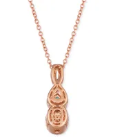 Le Vian Neopolitan Opal (1/2 ct. t.w.), Blue Topaz (1/10 ct. t.w.), & Diamond (1/4 ct. t.w.) Twist 18" Pendant Necklace in 14k Rose Gold