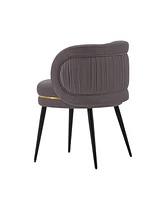Manhattan Comfort Kaya 2-Piece Pleated Velvet Upholstered Dining Chair Set
