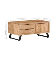 Coffee Table 35.4"x19.7"x15.7" Solid Acacia Wood with Live Edges