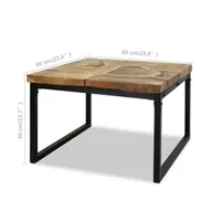 Coffee Table Teak Resin 23.6"x23.6"x15.7