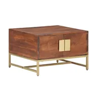 Coffee Table Honey Brown 26.4"x26.4"x17.7" Solid Acacia Wood