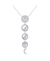 LuvMyJewelry Moon Phases Design Sterling Silver Diamond Women Necklace