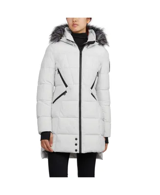 Pajar Women's Iclyn Featherless Puffer with Detachable Hood and Faux Fur Trim