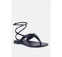 Wrap-up Tie around Flat Womens Sandals