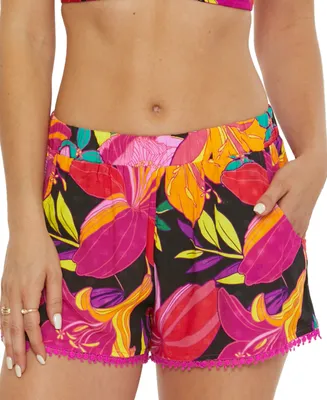 Trina Turk Women's 2.5" Solar Floral Shorts Cover-Up