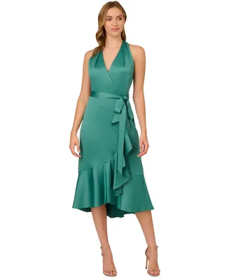 Adrianna Papell Plus Mikado High Low Fit & Flare Dress