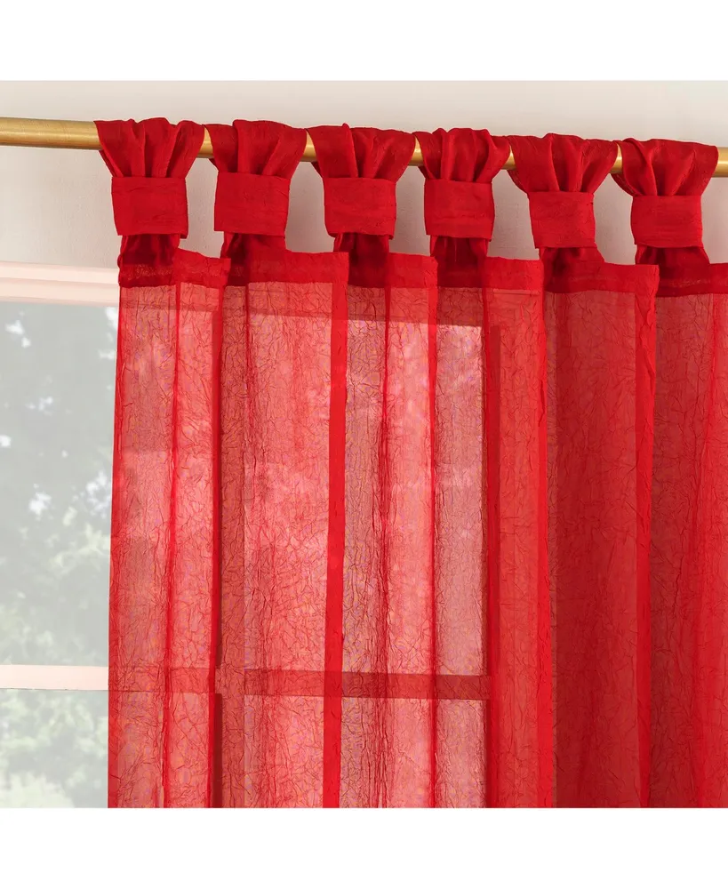 Krista Holiday Twist Tab Sheer Tab Top Curtain Panel