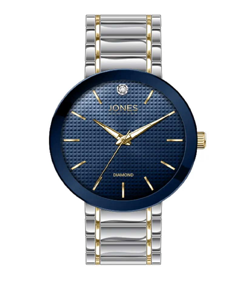 Jones New York Men's Analog Shiny Two-Tone Metal Bracelet Watch 42mm