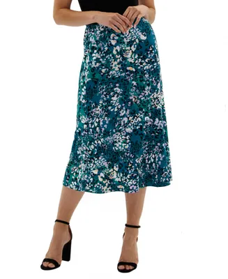 Ny Collection Petite Midi-Length Print Skirt