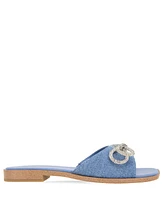 BCBGeneration Women's Laffi Rhinestone Bow Slide Sandals