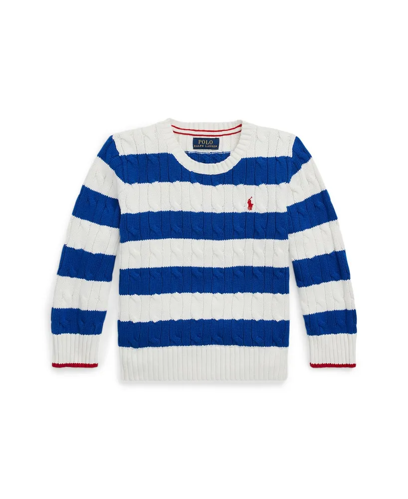 Polo Ralph Lauren Toddler and Little Boys Striped Cable-Knit Cotton Sweater  | CoolSprings Galleria