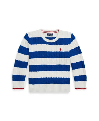 Polo Ralph Lauren Toddler and Little Boys Striped Cable-Knit Cotton Sweater