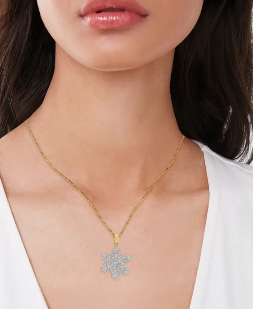 Macy's Diamond Accent Snowflake Pendant Necklace