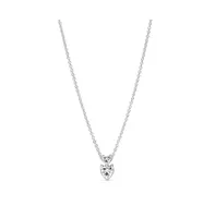 Pandora Timeless Sterling Silver Double Heart Pendant Sparkling Cubic Zirconia Collier Necklace