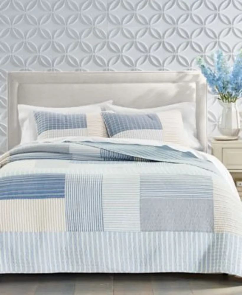 Charter Club Seaside Stripe Patchwork Cotton Quilts Created For Macys