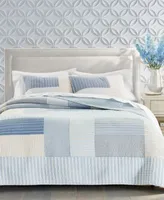 Charter Club Seaside Stripe Patchwork Cotton Quilts Created For Macys