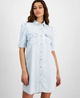 Dkny Jeans Women's Cotton Elbow-Sleeve Shirtdress - Gu