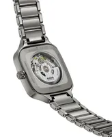 Rado Unisex Swiss Automatic True Square Open Heart Diamond (1/10 ct. t.w.) Gray Ceramic Bracelet Watch 38mm