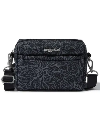 Baggallini 2 in 1 Mini Convertible Bag - Midnight Blossom Print