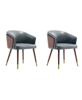 Manhattan Comfort Reeva 2-Piece Faux Leather Upholstered Dining Chair Set