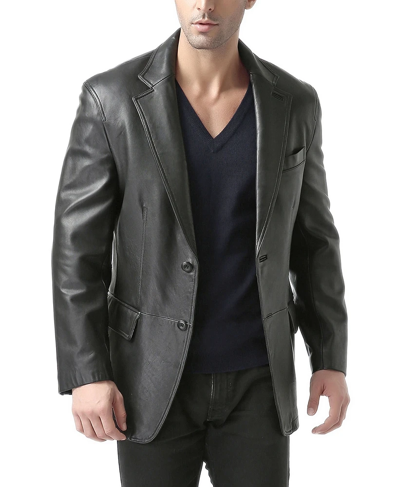 Bgsd Men Two-Button Leather Blazer