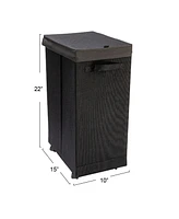 Household Essentials Narrow Collapsible Laundry Hamper with Liner and Lid
