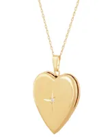 Diamond Accent Heart Locket 18" Pendant Necklace in 10k Gold