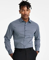 Alfani Men's Slim-Fit Temperature Regulating Geo-Print Dress Shirt, Created for Macy's