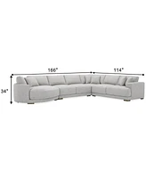 Closeout! Vasher 166" 4-Pc. Fabric Sectional Sofa with Cuddler, Created for Macy's