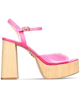 Things Ii Come Women's Daceywood Luxurious Wood Platform Sandals