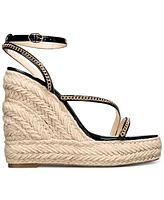 Things Ii Come Women's Dina Luxurious Asymmetrical Espadrille Wedge Sandals