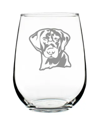 Bevvee Labrador Retriever Face Labrador Dog Gifts Stem Less Wine Glass, 17 oz