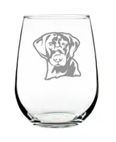 Bevvee Labrador Retriever Face Labrador Dog Gifts Stem Less Wine Glass, 17 oz