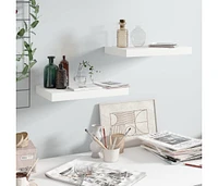 Floating Wall Shelves pcs High Gloss White 15.7"x9.1"x1.5" Mdf