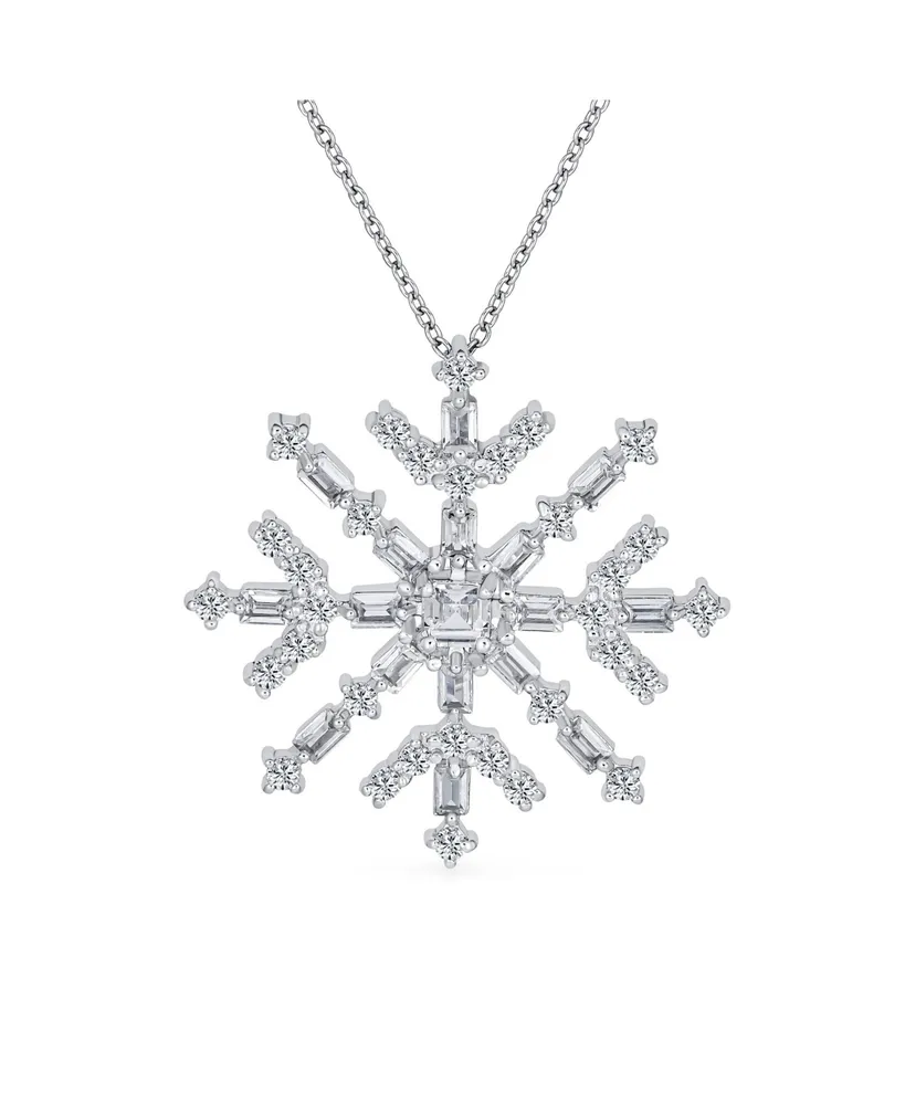 Amazon.com: Wtosuhe Snowflake Pendant Necklace - 925 Sterling Silver  Crystals Frozen Snow Snowflake Necklace Blue White Romantic Jewelry Gift  for Her Birthday Christmas Gifts (Blue) : Clothing, Shoes & Jewelry