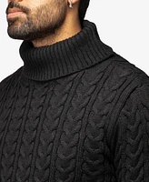 X-Ray Men's Cable Knit Roll Neck Sweater